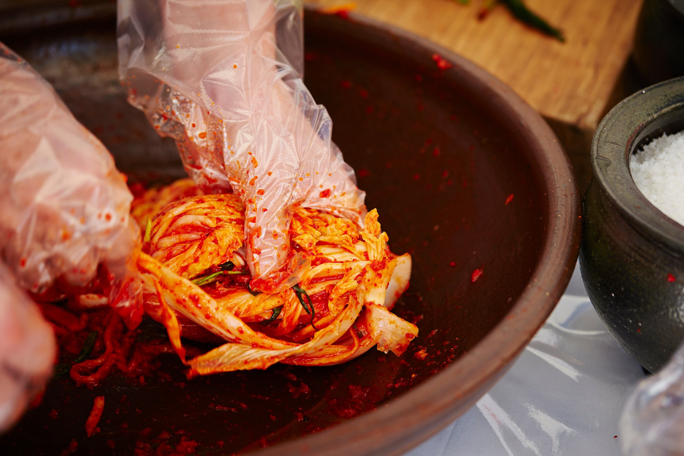 Making kimchi